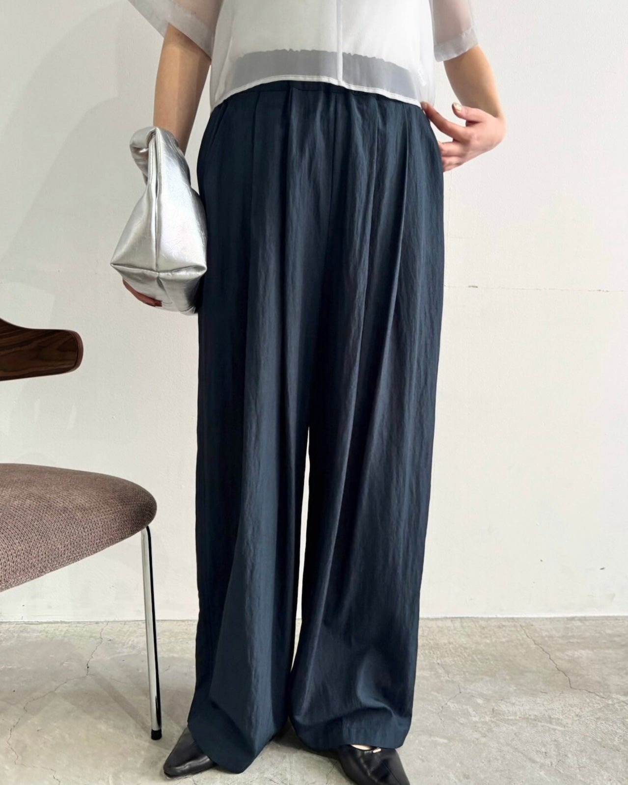 cafune<br>cotton nylon wide easy pants