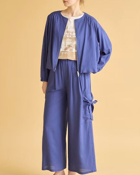 SUGAR ROSE<br> リネン混ジップブルゾン