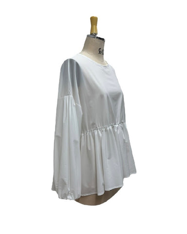 ayane予約<br> ボリュームスリーブペプラムブラウス