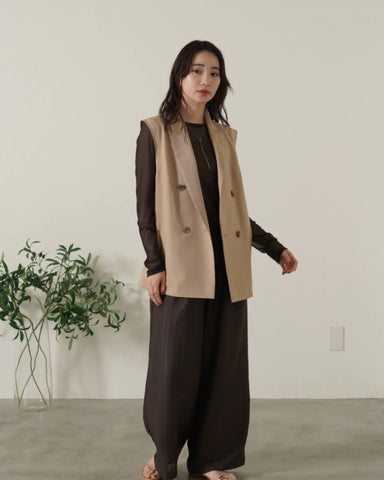 mink chair<br> ツイルダブルブレストジレ