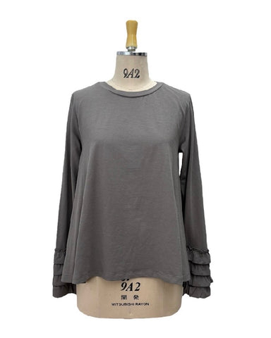 ayane予約<br> フリルカフフレアロンT