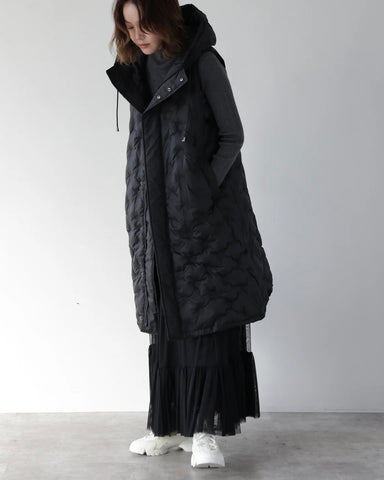 Herencia<br> Padded Hooded Cocoon Vest Coat
