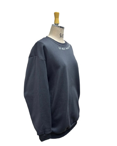 ayane予約<br> 袖ロゴ裏起毛プルオーバー