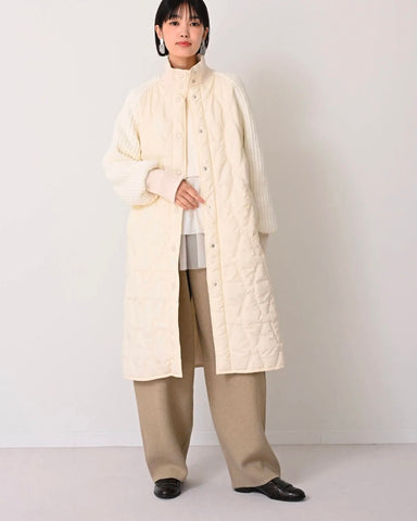 Herencia<br> High neck quilted knit coat