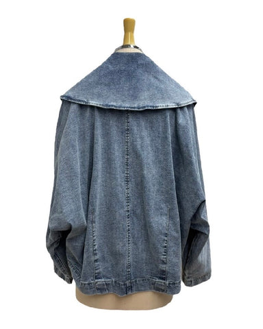 ayane予約<br> ショールカラーデニムダブルジャケット