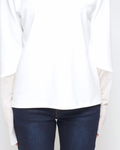 Praia<br>袖チュールハイネックカットソー