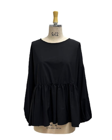 ayane予約<br> ボリュームスリーブペプラムブラウス