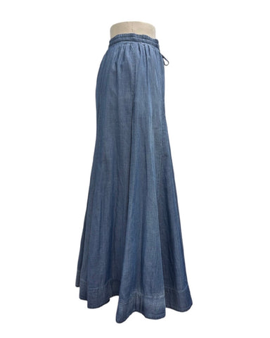 ayane予約<br> 16枚ハギシアーデニムフレアスカート