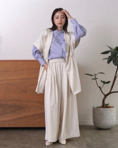 mink chair<br>ノーカラーツイルジレ