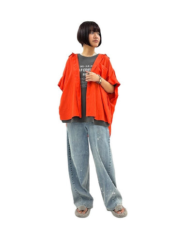 ayane<br>オーバーサイズトロミシャツ