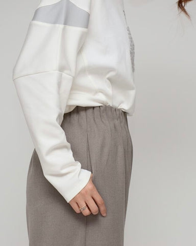 Praia<br> 年中使える ウエスト総ギャザーパンツ