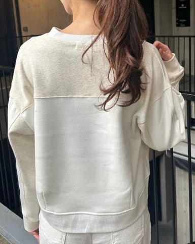 Praia<br> ボンバーヒート×デニム切替えコンビトップス