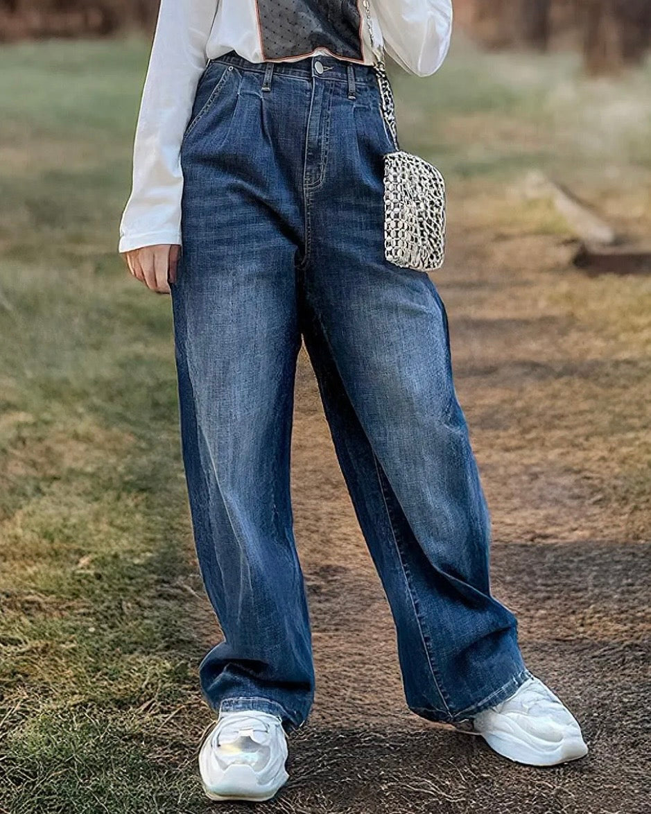 INDIMARK<br>センタープレス ワイドデニム