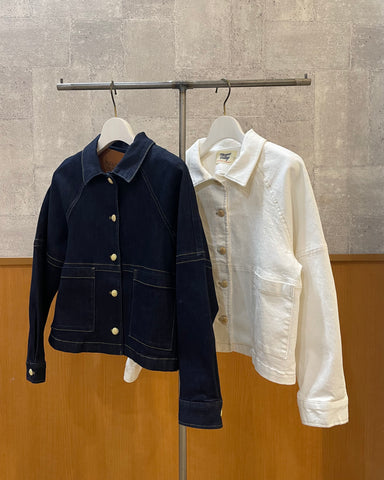 MargauxVintage <br> 再入荷gold button no collar denim jacket