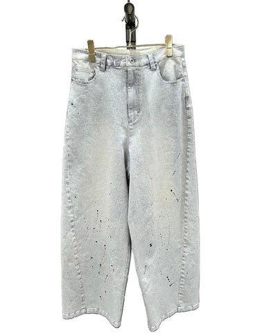 ayane予約<br>グレイッシュデニムバレルレッグパンツ