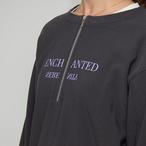 11月20日ライブ Praia<br>梨地裏起毛ハーフジップロゴトップス