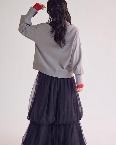 11月16日ライブ SUGAR ROSE<br>袖口カラー配色ニットTOPS