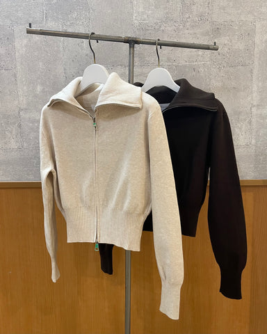 12月7日ライブ Herencia<br>リブショートジップニット