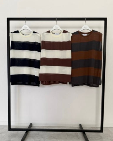 Boutique Ordinary<br> Wide-Panel Stripe Sleeveless Top