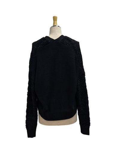 ayane予約<br> リボンヤーンボーダーニットカーディガン