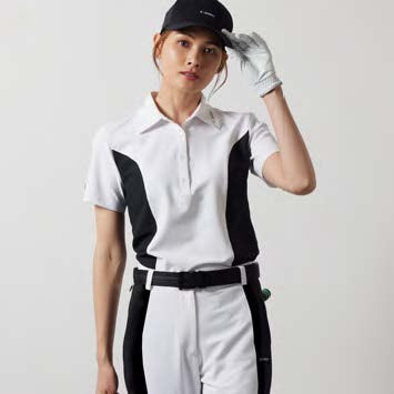 ゴルフコレクションWOMAN<br>BANDEL<br> SIDE PANEL SWITCH S/S POLO SHIRTS