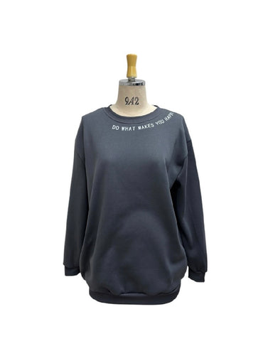 ayane予約<br> 袖ロゴ裏起毛プルオーバー