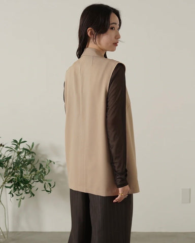 mink chair<br> ツイルダブルブレストジレ