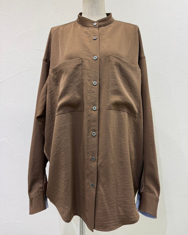 CYAN TOKYOご予約<br> アームドレープグロッシーオーバーシャツ