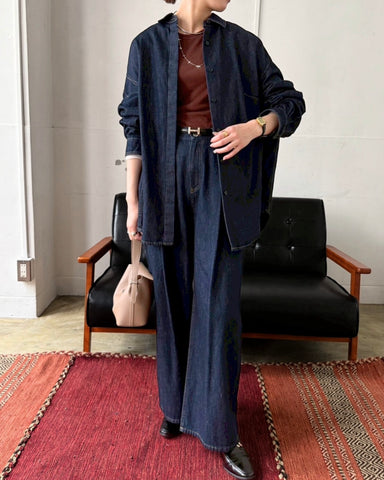 9月21日ライブ cafune<br> 9oz denim cocoon shirt