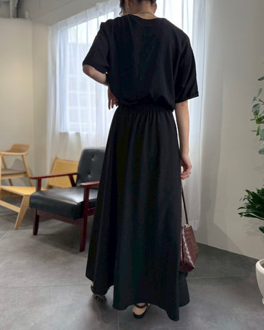 cafune<br>マットストレッチジョーゼットタッグスカート