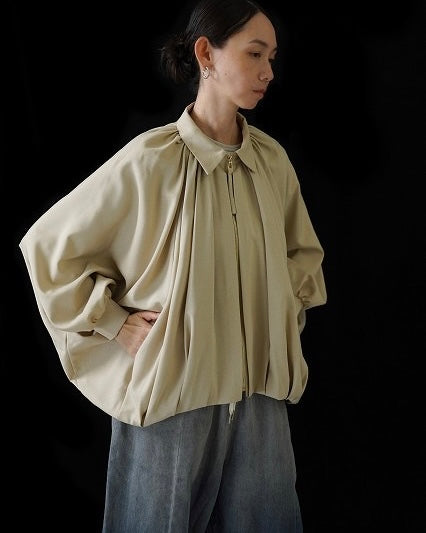 CYAN TOKYOご予約<br> ラウンドギャザードルマンブルゾン