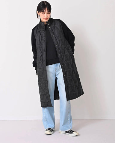 Herencia<br> High neck quilted knit coat