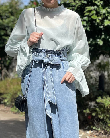 cafune <br> tencel denim easy pants