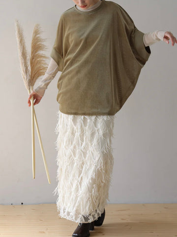 Herencia <br> ベロアメッシュカットソー