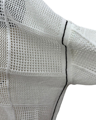 ayane予約<br> 格子柄メッシュ編ニット