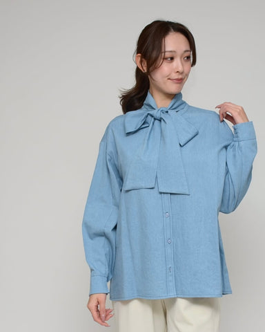 3月6日ライブ<br>Praia<br> コンバーチブル・ダンガリーブラウス