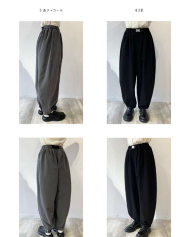 ST-1%予約<br>裾しぼりシルエットパンツ