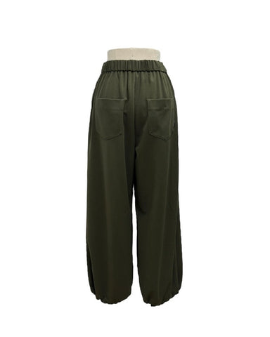 ayane予約<br> ストレッチジョーゼットタックワイドパンツ