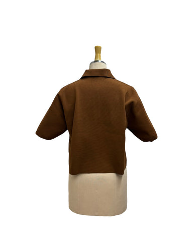 ayane予約<br>スキッパー半袖ニット