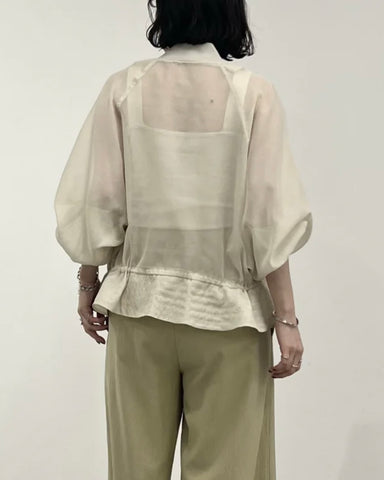 6月14日ライブmink chair<br>シアーステッチペプラムブルゾン