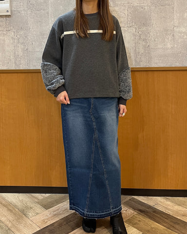 Praia<br> 袖ファーニットソー