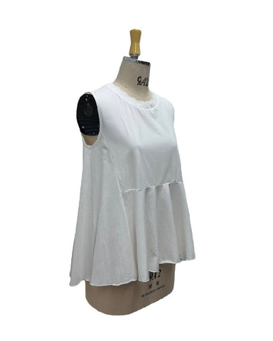 ayane予約<br> 襟ぐりニットフレアタンクトップ