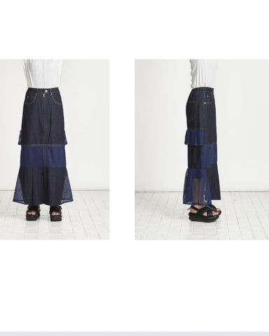 USU予約<br> カツラギ＆デニム スカート