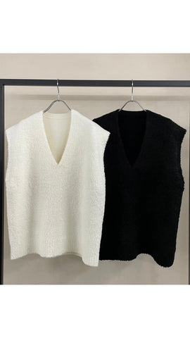 cafune<br> V neck boucle combi vest