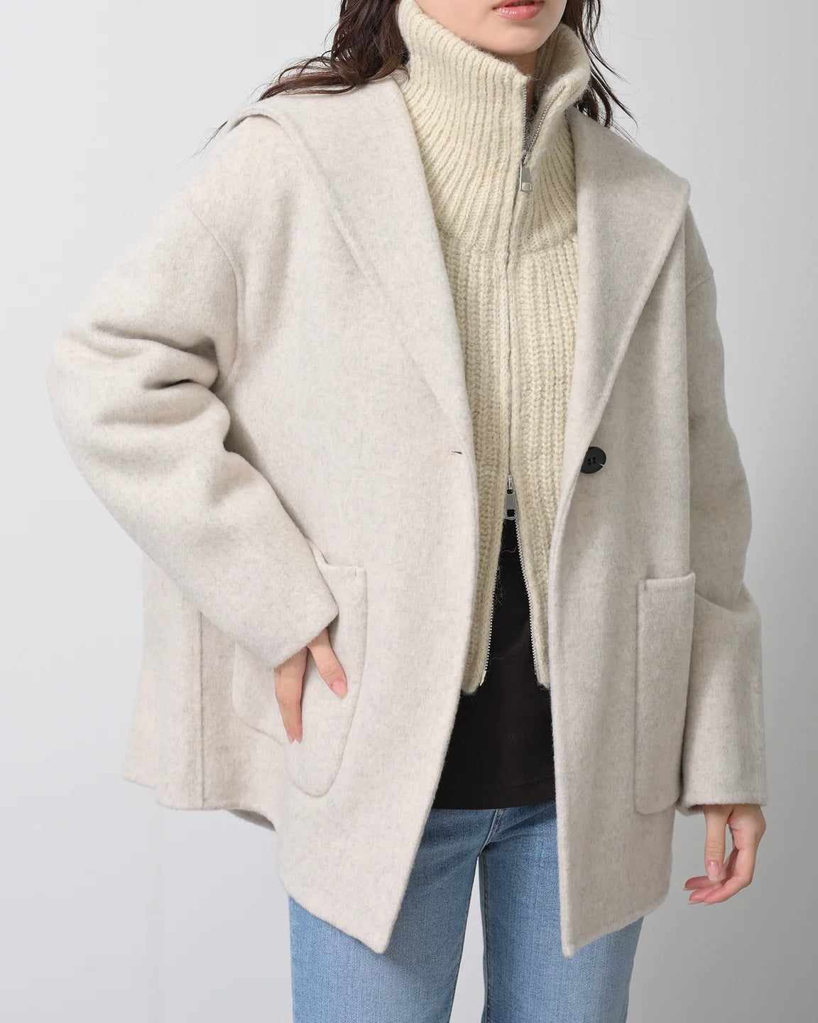 Herencia<br> Sailor Collar Short Coat