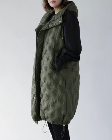 Herencia<br> Padded Hooded Cocoon Vest Coat