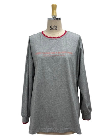 ayane予約<br> 襟ぐりニットロゴロンT