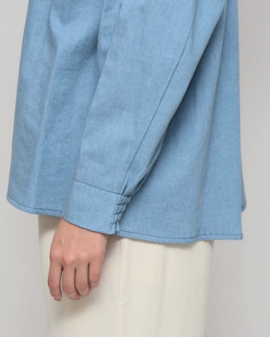 3月6日ライブ<br>Praia<br> コンバーチブル・ダンガリーブラウス