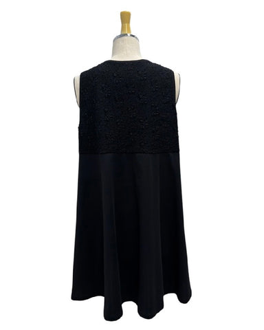 ayane予約<br> ポンチ素材チュニック丈フレアベスト