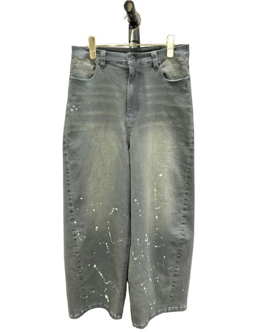 ayane予約<br>グレイッシュデニムバレルレッグパンツ